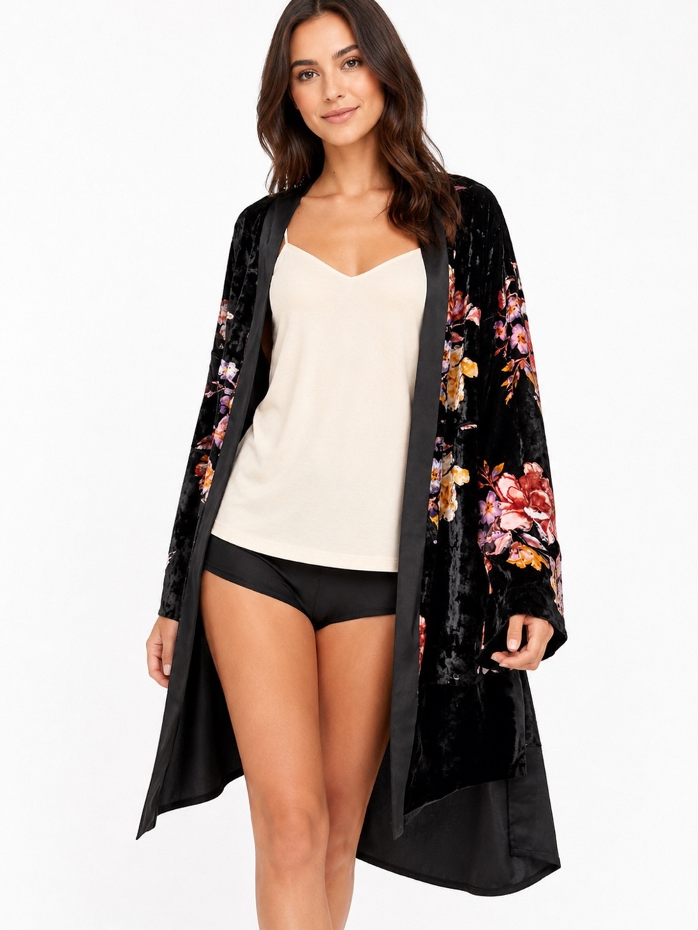 Out From Under Floral Velvet Robe